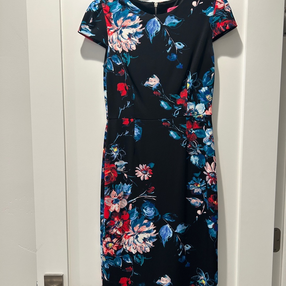 Betsey Johnson Red and Blue Sheath Midi Dress